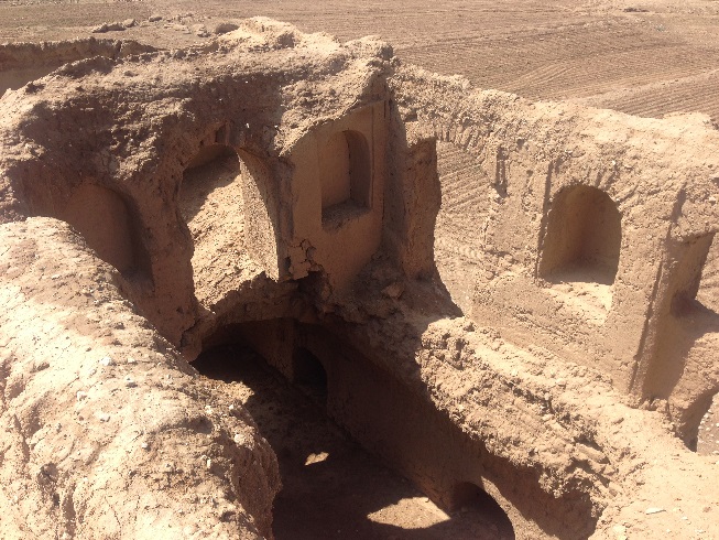 اتاق های سقف فرو ریخته قلعه گوجو در باغستان 